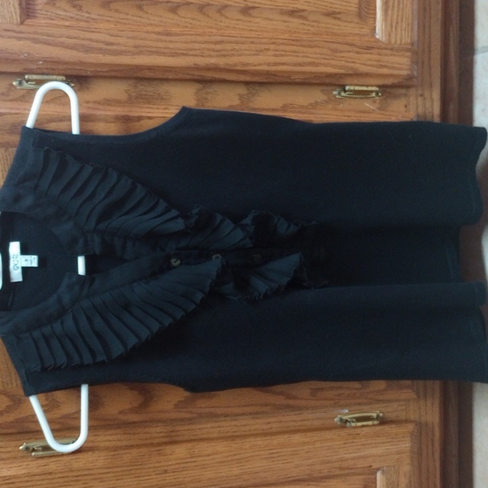 Cache Black Sleeveless Ruffle Sweater - Picture 4 of 8